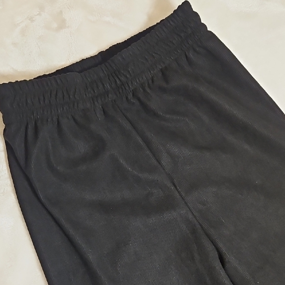 Black Ribbed Fleece-Lined Sweatpants - Picture 6 of 9